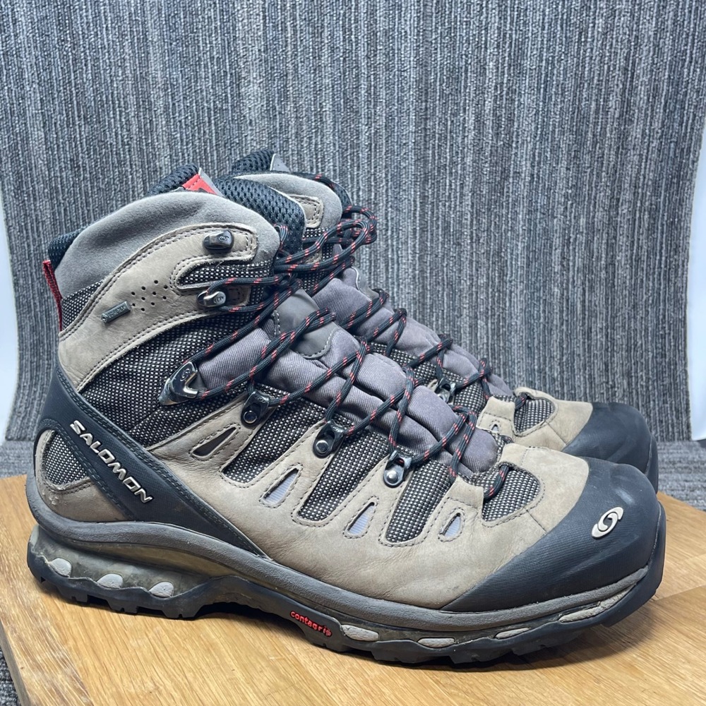 Salomon Quest 4D GTX Hiking Boots Mens 13.5 Gray Brown Gore-Tex 590606 Gorpcore